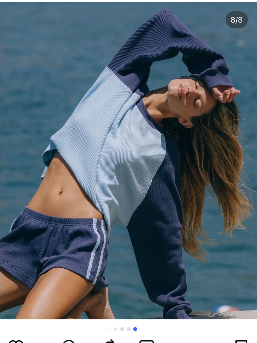 Daily Drills Navy and Light Blue Colorblock Pullover